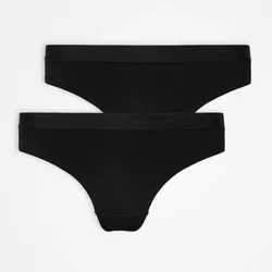 SNOCKS Brazilian Slip Waist Band Women, 2pcs Black - M