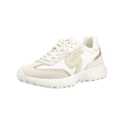 Sneaker REPLAY "Replay Sneaker Textil", Damen, Gr. 37, beige (weiß, grau), Textil, Schuhe Sneaker
