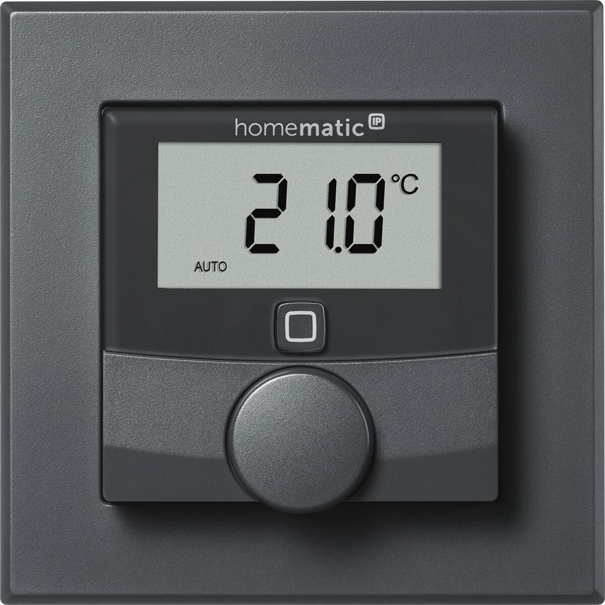 HOMEMATIC IP Heizkörperthermostat "Wandthermostat mit Schaltausg. für Markenschalter 230 V", grau (anthrazit), B:8,6cm H:7,4 T:5,4cm, Heizkörperthermostate, Heizkörperthermostat