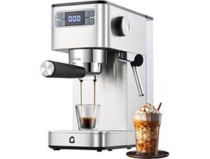 Machine à café porte-filtre 20 bars avec mousseur à lait pour expresso cappuccino et latte - machine à expresso compacte