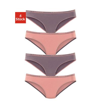 Slip LASCANA, Damen, Gr. 44/46, beige (taupe, rosé), Jersey, Obermaterial: 92% Baumwolle, 8% Elasthan (LYCRA), unifarben, Unterhosen Slip, aus elastischer Baumwoll-Qualität