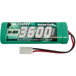 XCell ni-mh racingpack 3600 mah 7,2 volt (3600 mAh, 7.20 V)