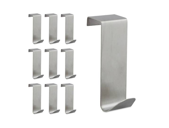 Türhaken Edelstahl 10er-Set Silber
