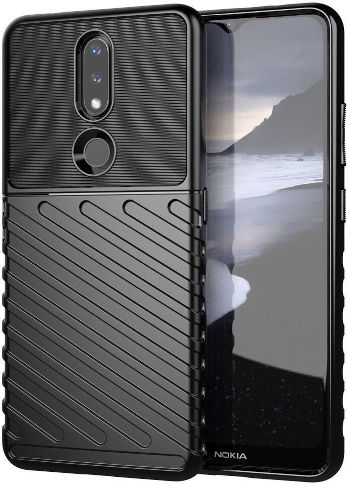 INCOVER Nokia 2.4 Thunder Series Twill Plastik Cover - Sort