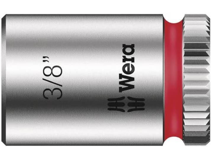Wera 05003520001 8790 HMA Douille Zyklop à emmanchement 1/4\ \, 3/8 pouce\, Argent/rouge