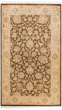 Overton Hand Knotted Wool Traditional Oriental Brown Area Rug - 3' x 5'