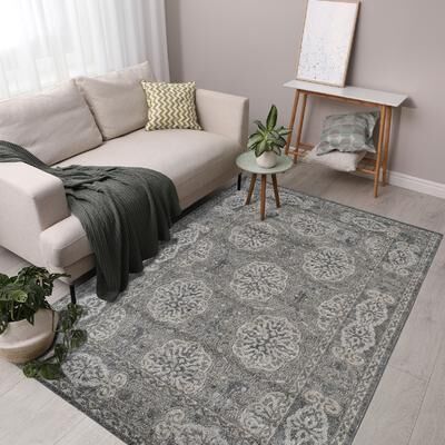 Amer Rugs Aurelia Modern Farmhouse Medallion Turkish Area Rug