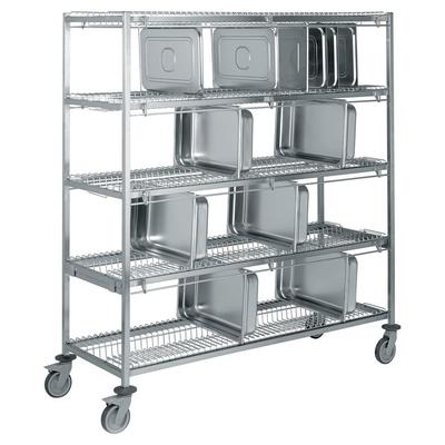 Tournus Wagen für GN Behälter - ideal zur Trocknung und Aufbewahrung. 51 Fächer pro Ebene.
