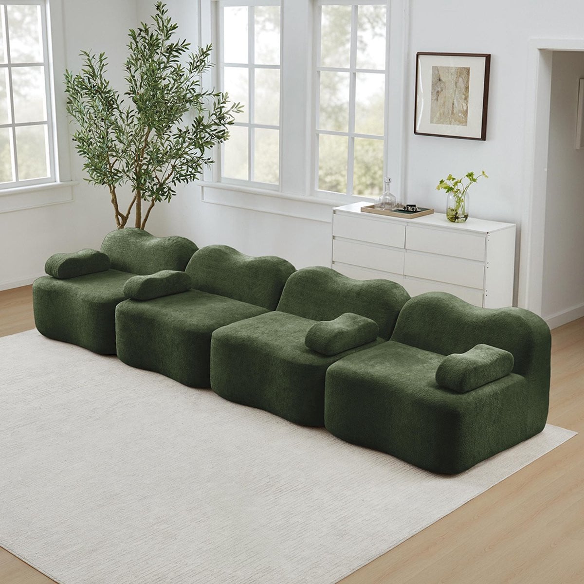 BLACKCOLORS Modulaire 4-zitsbank Boneless, groen