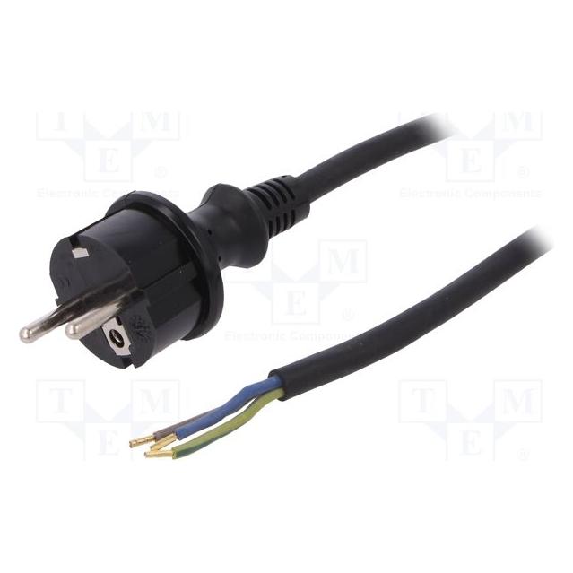 Plastrol Verbindungskabel mit Stecker PP-40H mit 2m H05RR-F 3x1,5 IP44 (W-97270) (2 m) (W-97270)