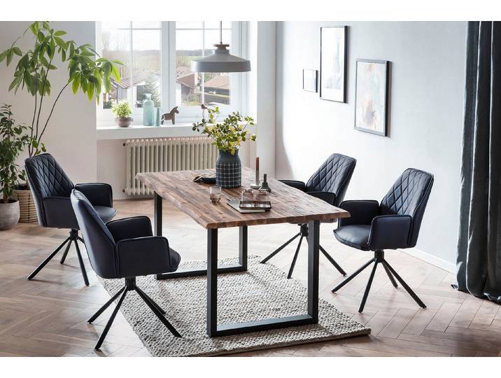 SalesFever Essgruppe Essgruppe für stilvolles Speisen, (Set, 5-tlg), Stühle mit 360 Grad Drehplatte unter der Sitzfläche