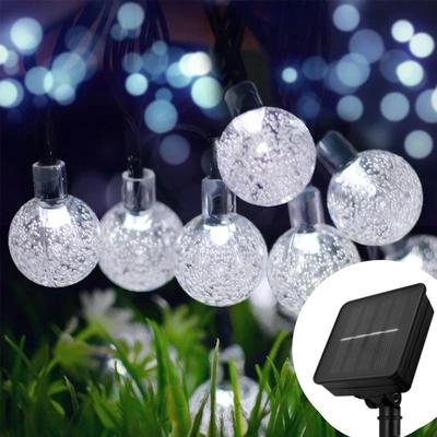 Multicon Wholesale Hub Solar Crystal Ball LED Light String, Outdoor Waterproof LED, Holiday Garden Decor white 100 Leds