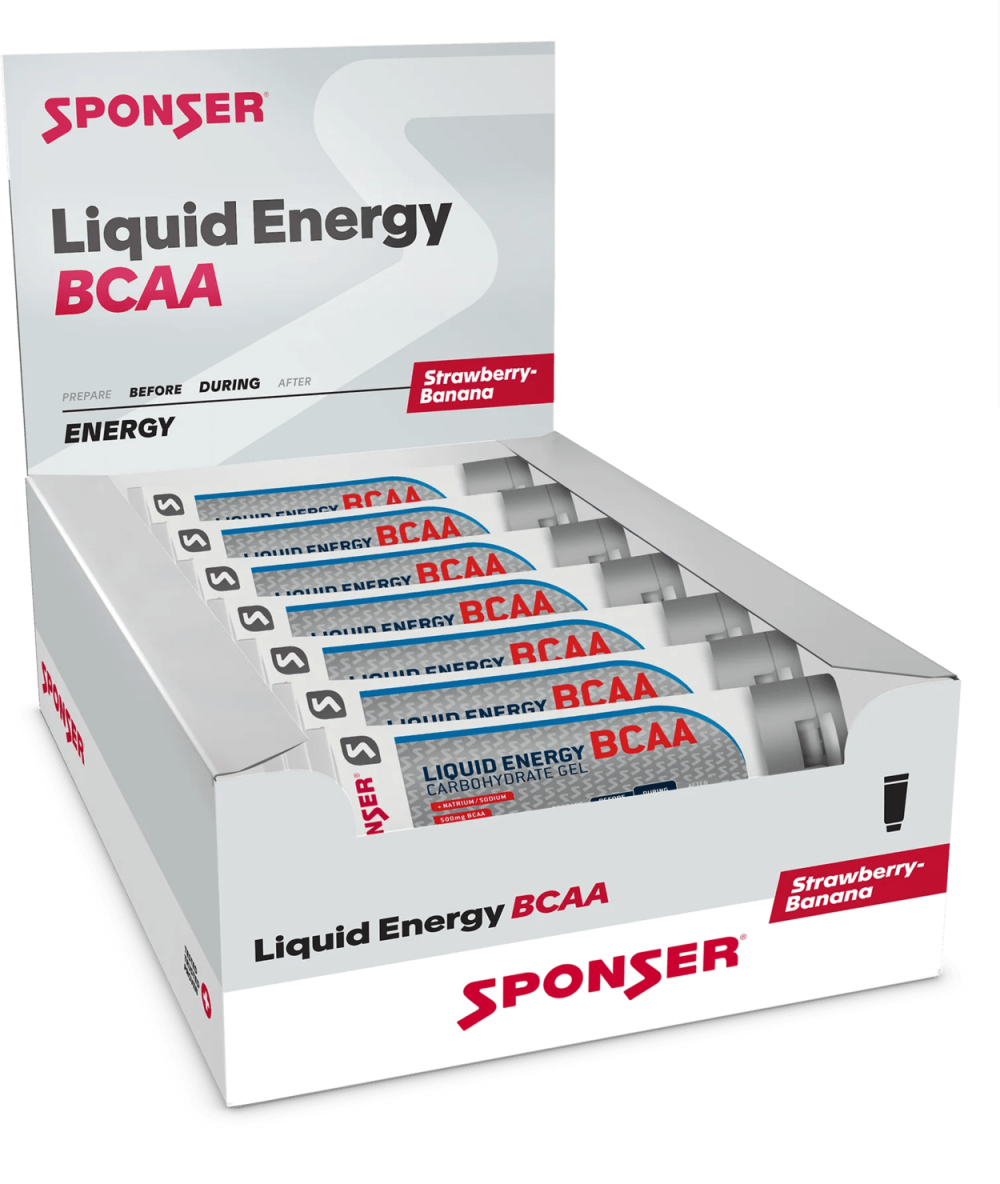 Sponser Energy-Gel Liquid Energy Bcaa 70G Strawberry-Banana 1 Box (18 Tuben)