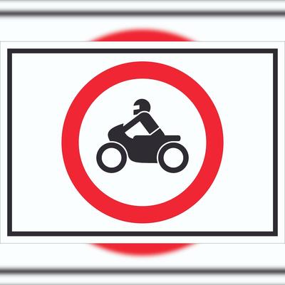HB-Druck Schild Verbot Krafträder Symbol A3 (297x420mm)