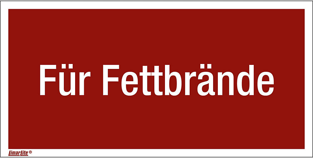 kaiserkraft Kombizusatzschilder mit Text für Brandschutzzeichen, Für Fettbrände, VE 10 Stk, LxH 150 x 75 mm