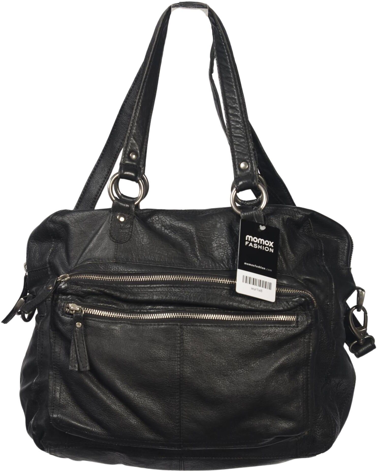 Cox Damen Handtasche gross Leder, Schwarz, Leder - Second Hand