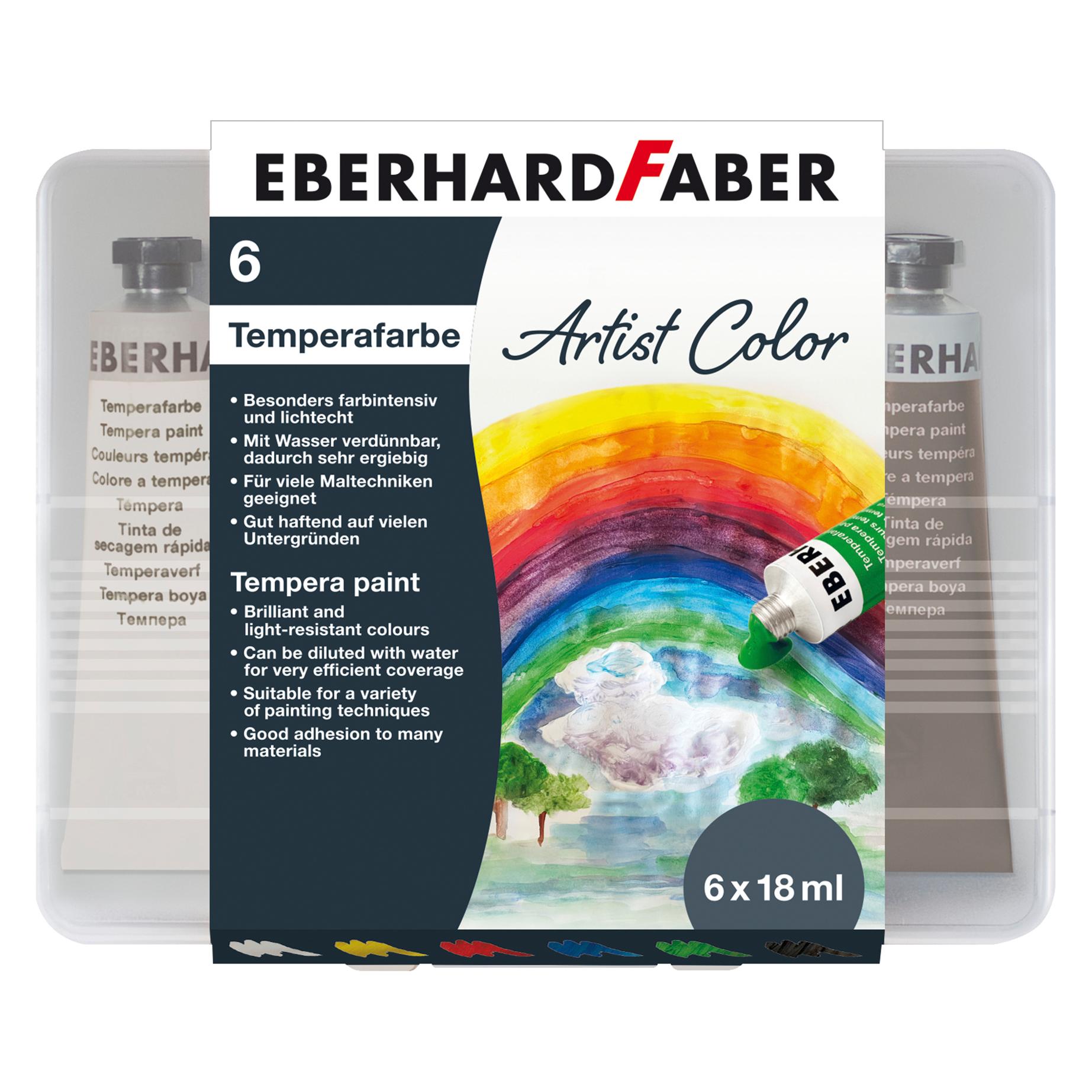 EberhardFaber EFACOLOR Tempera Tuben 6er Etui 18 ml, Tuben, sortiert (18 ml) (575505)