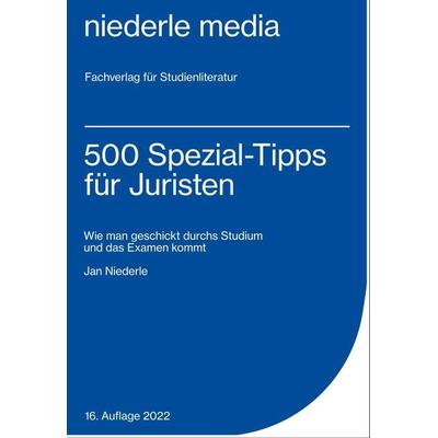 500 Spezial-Tipps für Juristen - 2022, Taschenbuch von Jan Niederle, Niederle, J, 978-3-86724-108-3