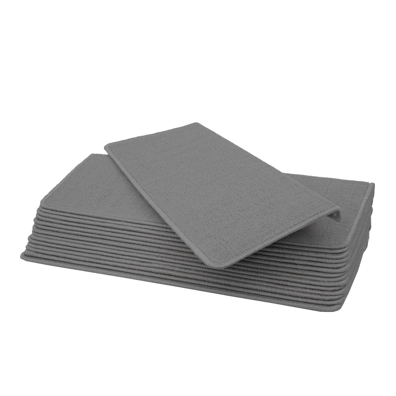 15er-Set Stufenmatte MCW-G49, Treppenteppich Treppenschutz Treppenmattenset, 65x25cm ~ rechteckig, grau