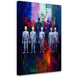 LEINWANDBILD Figuren Abstrakt Bunt 60x90cm