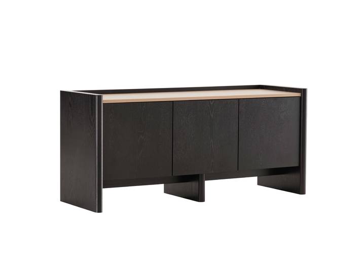 Oviala - Meuble TV effet bois 120 cm et tablette