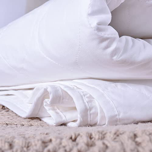 Lancashire Textiles Ltd Lancashire Textiles Luxury Breathable 100% Natural Cotton Filling & Cover Lightweight 1 Tog Keep Cool Summer Duvet Quilt White Emperor