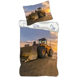 Procos, Kinderbettwäsche, Construction Sunset Loader Bettwäsche 140×200cm, 7 (200 x 140 cm, 90 x 70 cm)