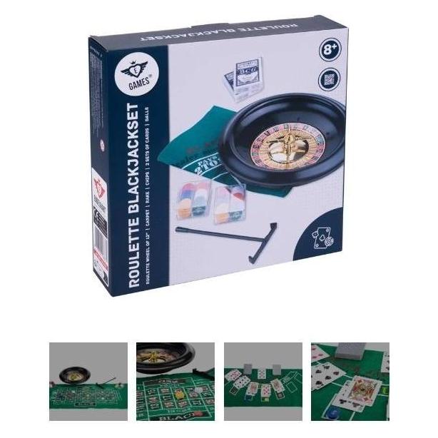 Longfield Komplettes Roulette-/Blackjack-Set, Durchmesser 30 cm (2 - 12 Spieler) (1750154)