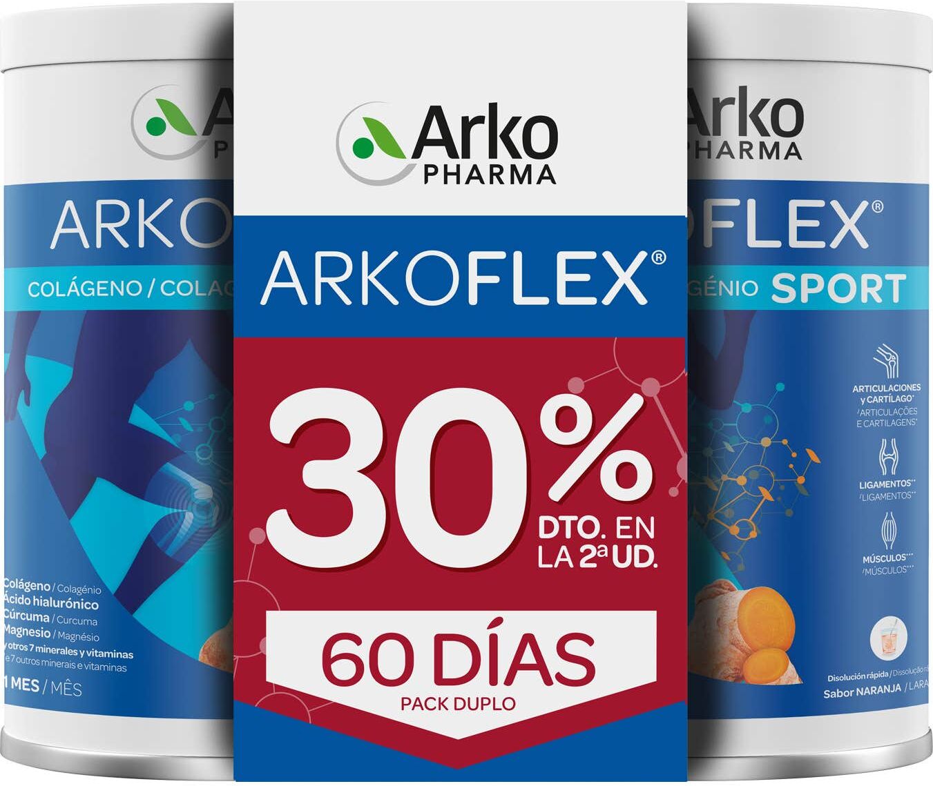 Arkopharma Arkoflex Colágeno Sport Sabor Naranja 2x390g