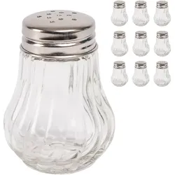 Relaxdays Salz- und Pfefferstreuer 10er Set Silber,Transparent