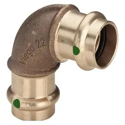 Viega, Rohrverbindungstechnik, Sanpress-Bogen 90° 54 Rotguss/glänzend, 199395