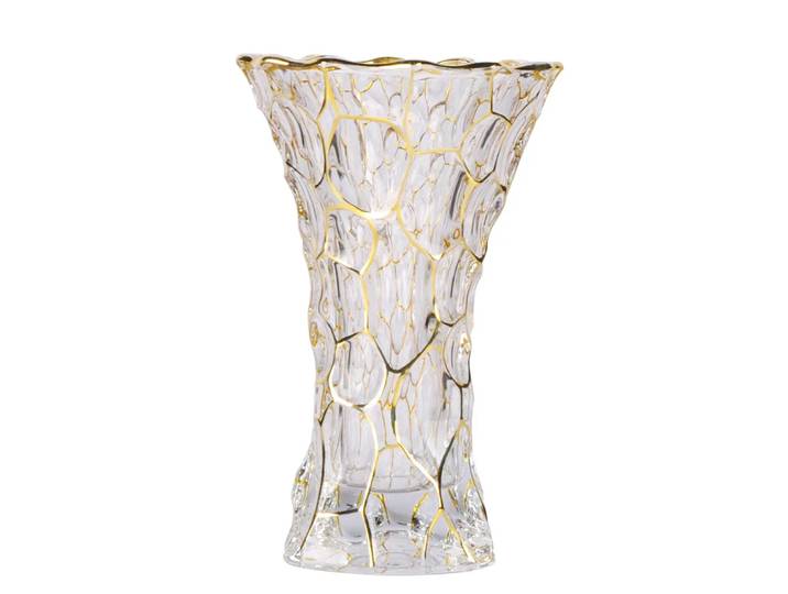Décor de Table créatif nordique, ornement de salon élégant, Vase en verre de cristal peint en or, récipient de fleurs hydroponiques de luxe