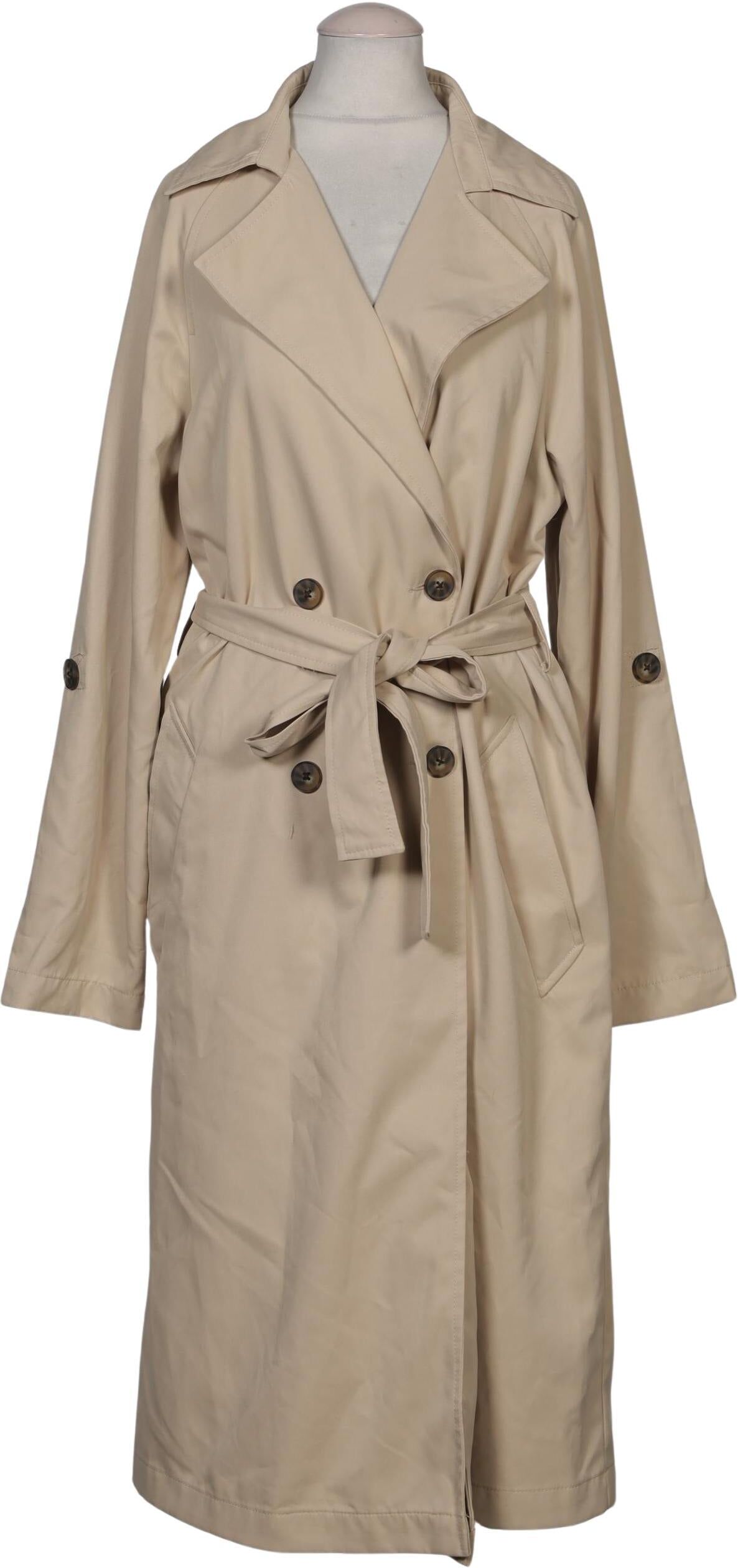 Stradivarius Damen Mantel, Beige, Gr. XS, Synthetik - Second Hand