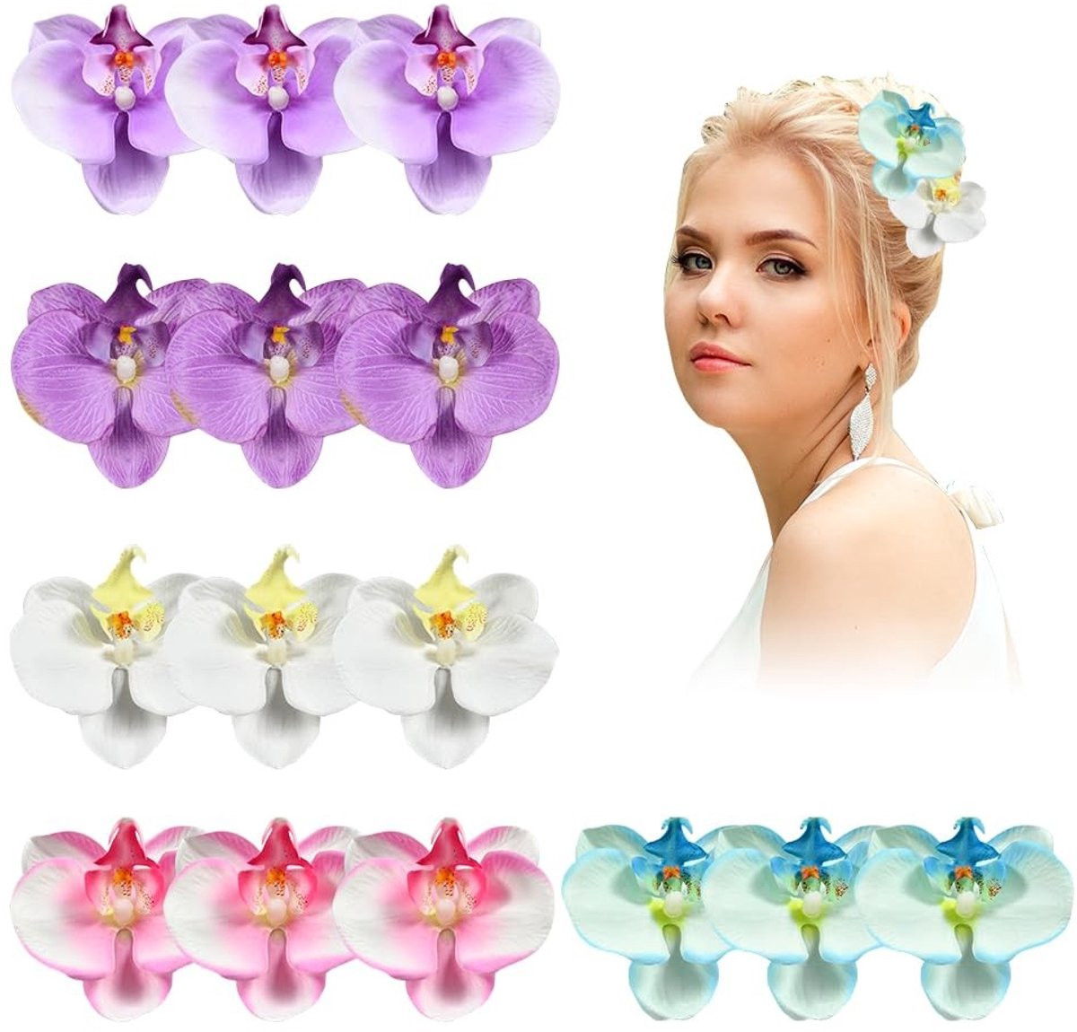 Dailygoods Orchidee Kunstplanten - 25 Stuks - Levensechte Zijde - Decoratief Boeket voor Bruiloft en DIY Projecten