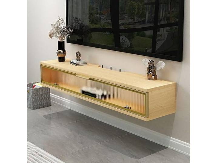 Ptasccne tv Schrank Schwimmender TV-Ständer zur Wandmontage, Wand-Entertainment-Center