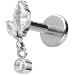 Titan Labret mit Push Fit KNOSPE + KRISTALL