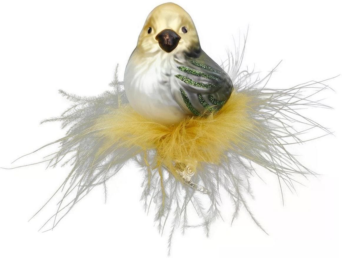 Weihnachtsbaumkugel INGE-GLAS "Grünfink 7 cm", grün, H:7cm, Glas, Weihnachtsbaumkugeln, Weihnachtsbaumkugel grün Einheitsgröße