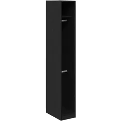 vidaXL Kleiderschrank Schwarz Eiche 30x50x200 cm Ingenieurholz