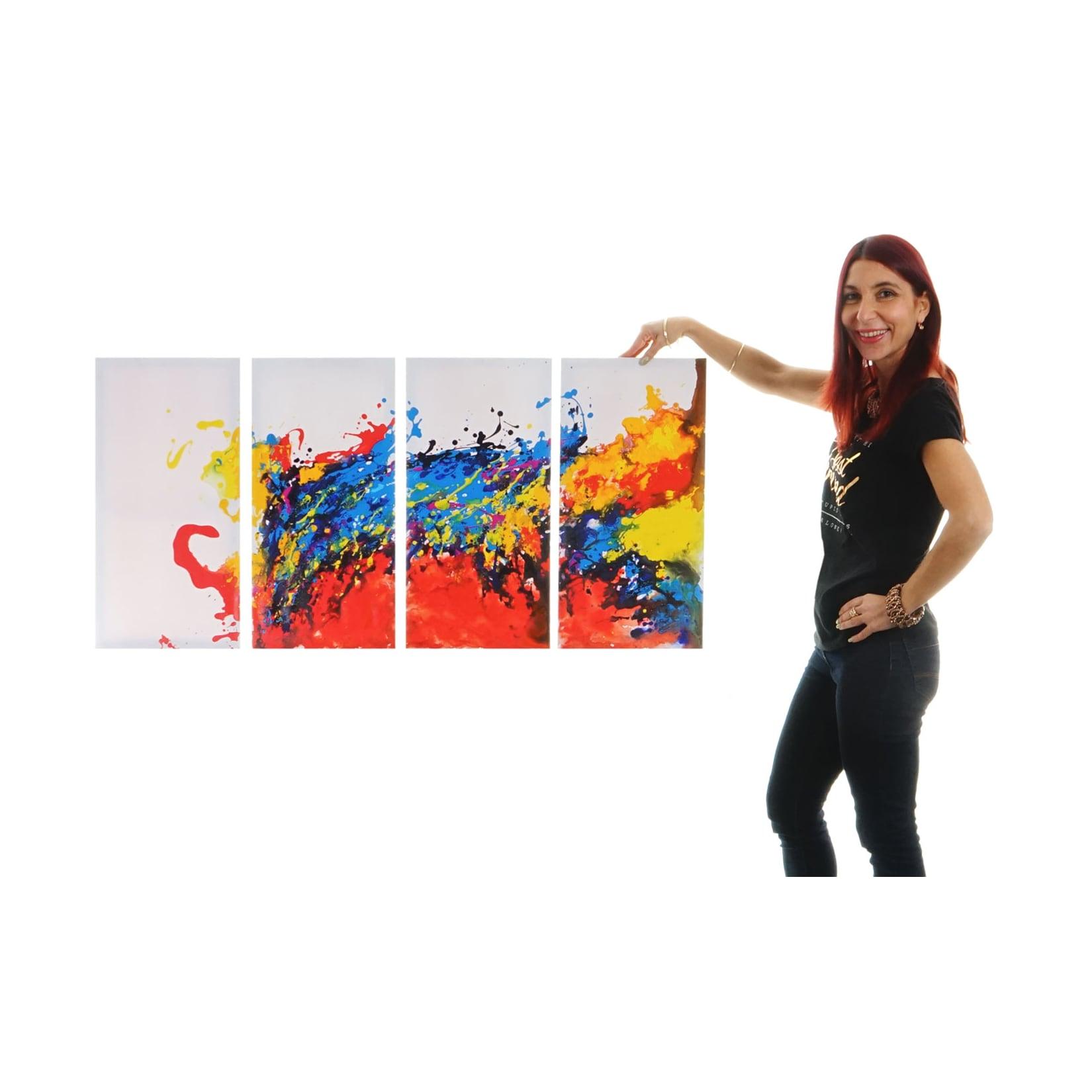 Wandbild Wave, 100% handgemaltes Ölgemälde Gemälde XL, 120x60cm