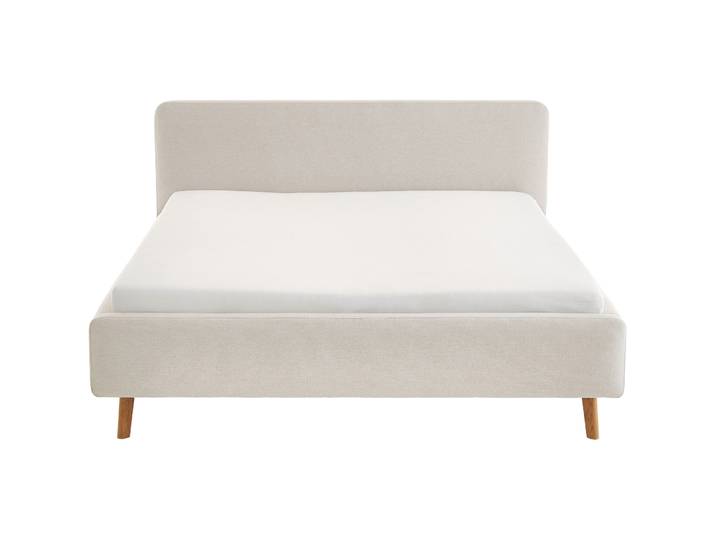 Bett Senja elfenbein Stoff 180 x 200 cm - Bett