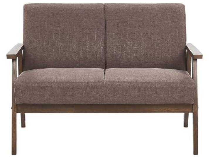 Retro 2-Sitzer Sofa mit Polsterbezug braun Holzgestell Federkern Asnes