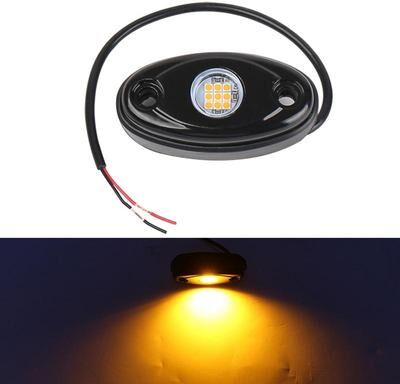 Inspired Deals Universal 9 LED Car Underglow Light Kit, Waterproof Car Chassis Lights For Ambient Vehicle Styling yellow Light