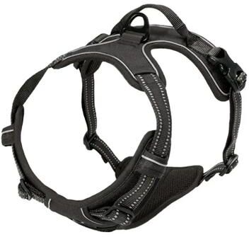 PetsAreLife Reflective No Pull Dog Harness, Front Clip For Large Dogs, Heavy Duty, Easy Control Handle black l