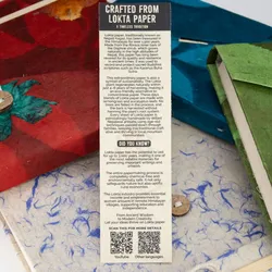 Lokta Patchwork Notebook – Large (21x15cm) – 45 Leaves – Includes Bookmark – Multi Colour