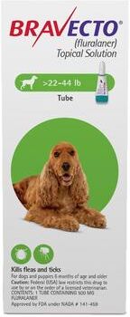 Simparica Bravecto Topical For Medium Dogs (22 - 44 Lbs) Green 3 Doses