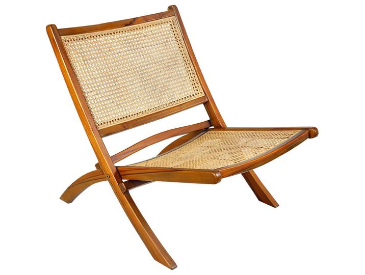 Klappstuhl Tan natur Teak, Rattan