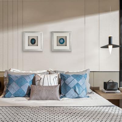 HUJI Blue Agate Slice Shadow Box Wall Décor Set