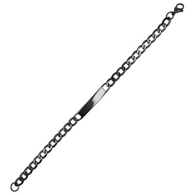 Armband ADELIA´S "Armband – Panzerarmband aus Edelstahl 19 cm", schwarz, Armbänder, Damen, 19cm, Edelstahl, Armband, Geschenkidee: zeitlos und vielseitig