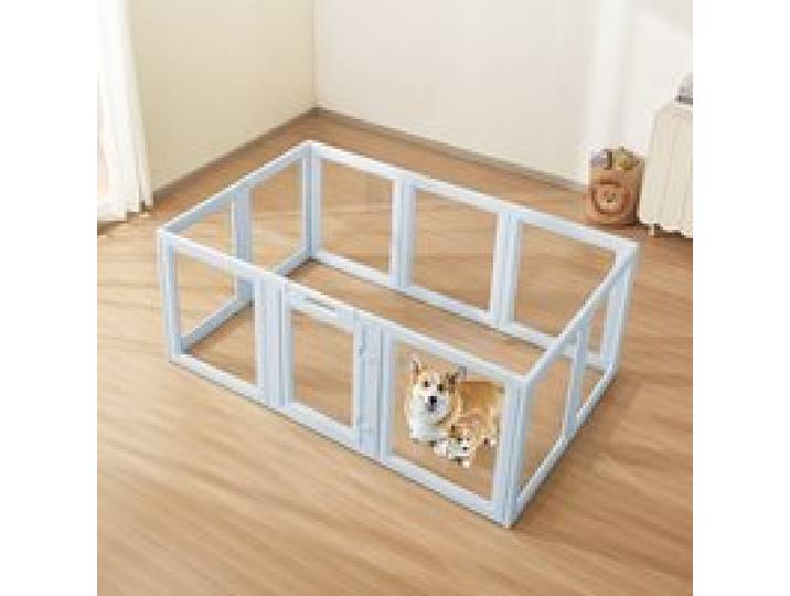 VEVOR Wurfkiste für Welpen, 1930 x 1245 x 765 mm, Welpenlaufstall mit transparenten Fenstern und Schloss, blauer PE-Rahmen, Hundelaufstall, Hunde Wurfbox, Tierlaufstall für große Hunde