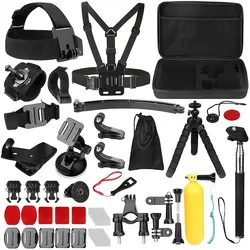 Techsuit - Accessory Kit CamQuest 50in1 (SA50) - for Action Cameras, with Carrying Case - Black, Action Cam Zubehör, Schwarz